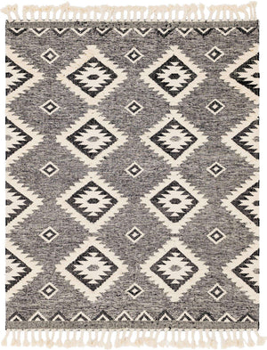 Charcoal 8' x 10' Mesa Rectangle Area Rug 100% Wool Geometric All Natural Carpet for Living, Dining, Office, Bedrooms, Dorms, Kitchens for Sale at Rug Engine