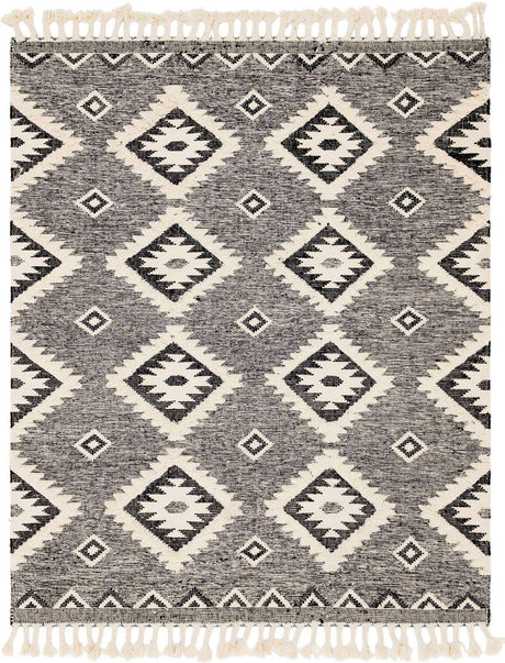 Charcoal 8' x 10' Mesa Rectangle Area Rug 100% Wool Geometric All Natural Carpet for Living, Dining, Office, Bedrooms, Dorms, Kitchens for Sale at Rug Engine