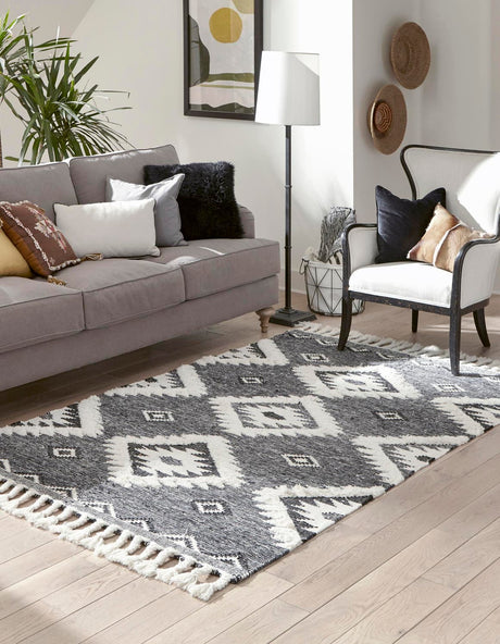 Charcoal 2' x 3' 1 Mesa Rectangle Area Rug 100% Wool Geometric All Natural Carpet for Living, Dining, Office, Bedrooms, Dorms, Kitchens for Sale at Rug Engine