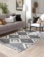 Charcoal 1' 7 x 1' 7 Mesa Sample Area Rug 100% Wool Geometric All Natural Carpet for Living, Dining, Office, Bedrooms, Dorms, Kitchens for Sale at Rug Engine