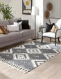 Charcoal 8' x 11' Mesa Rectangle Area Rug 100% Wool Geometric All Natural Carpet for Living, Dining, Office, Bedrooms, Dorms, Kitchens for Sale at Rug Engine