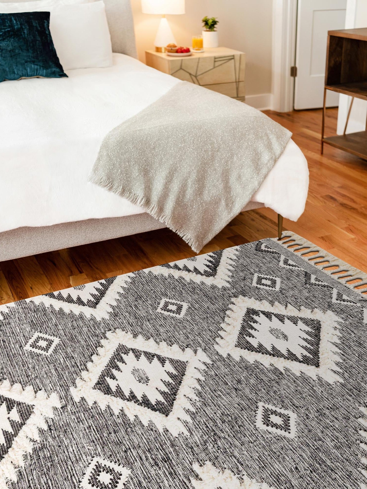 Charcoal 8' x 10' Mesa Rectangle Area Rug 100% Wool Geometric All Natural Carpet for Living, Dining, Office, Bedrooms, Dorms, Kitchens for Sale at Rug Engine