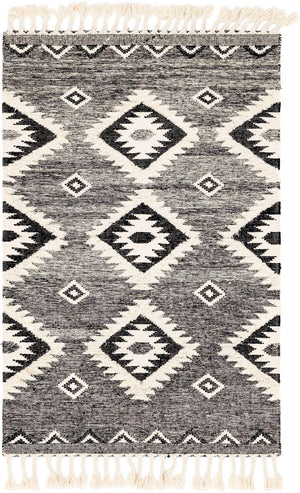 Charcoal 5' 1 x 8' Mesa Rectangle Area Rug 100% Wool Geometric All Natural Carpet for Living, Dining, Office, Bedrooms, Dorms, Kitchens for Sale at Rug Engine