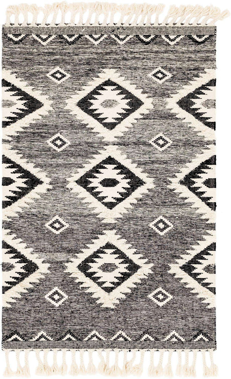 Charcoal 5' 1 x 8' Mesa Rectangle Area Rug 100% Wool Geometric All Natural Carpet for Living, Dining, Office, Bedrooms, Dorms, Kitchens for Sale at Rug Engine