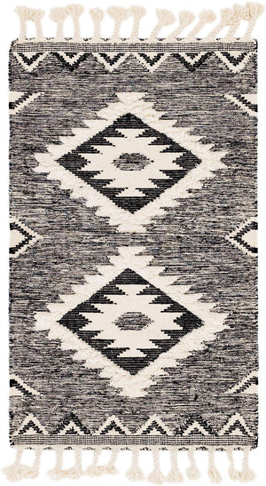 Charcoal 3' 3 x 5' 1 Mesa Rectangle Area Rug 100% Wool Geometric All Natural Carpet for Living, Dining, Office, Bedrooms, Dorms, Kitchens for Sale at Rug Engine