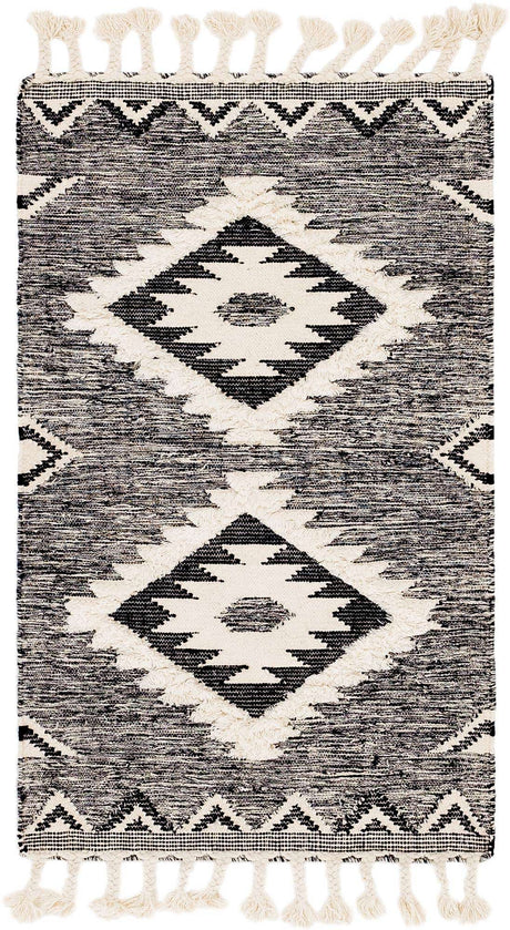 Charcoal 3' 3 x 5' 1 Mesa Rectangle Area Rug 100% Wool Geometric All Natural Carpet for Living, Dining, Office, Bedrooms, Dorms, Kitchens for Sale at Rug Engine