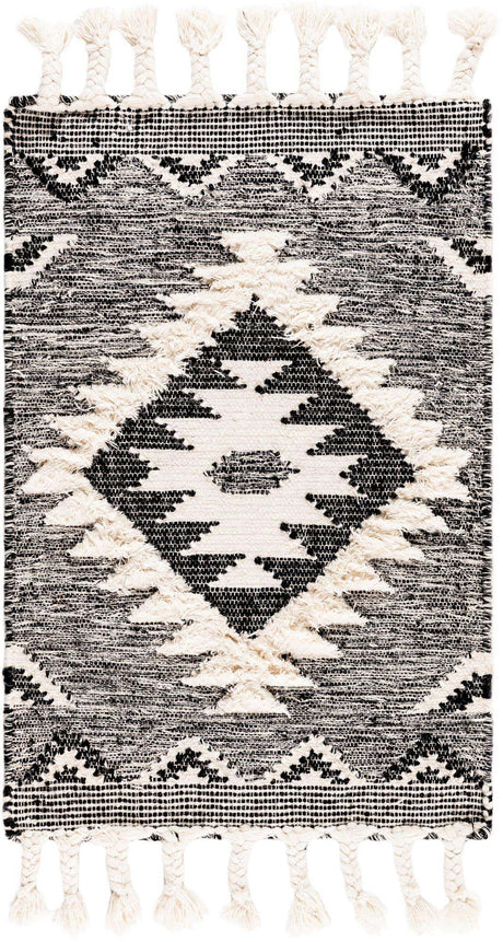 Charcoal 2' x 3' 1 Mesa Rectangle Area Rug 100% Wool Geometric All Natural Carpet for Living, Dining, Office, Bedrooms, Dorms, Kitchens for Sale at Rug Engine