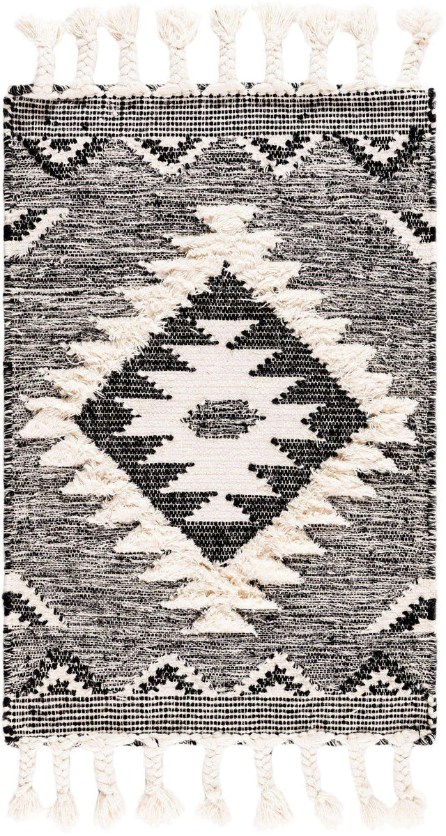 Charcoal 2' x 3' 1 Mesa Rectangle Area Rug 100% Wool Geometric All Natural Carpet for Living, Dining, Office, Bedrooms, Dorms, Kitchens for Sale at Rug Engine