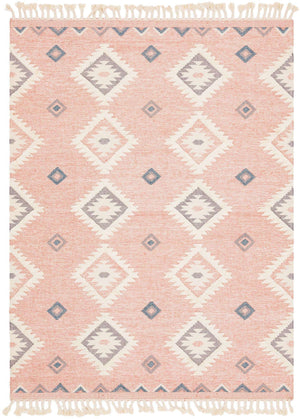 Pink 9' x 12' 2 Mesa Rectangle Area Rug 100% Wool Geometric All Natural Carpet for Living, Dining, Office, Bedrooms, Dorms, Kitchens for Sale at Rug Engine