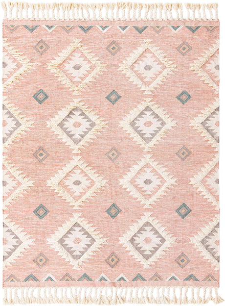 Pink 8' x 10' Mesa Rectangle Area Rug 100% Wool Geometric All Natural Carpet for Living, Dining, Office, Bedrooms, Dorms, Kitchens for Sale at Rug Engine