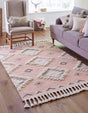 Pink 9' x 12' 2 Mesa Rectangle Area Rug 100% Wool Geometric All Natural Carpet for Living, Dining, Office, Bedrooms, Dorms, Kitchens for Sale at Rug Engine