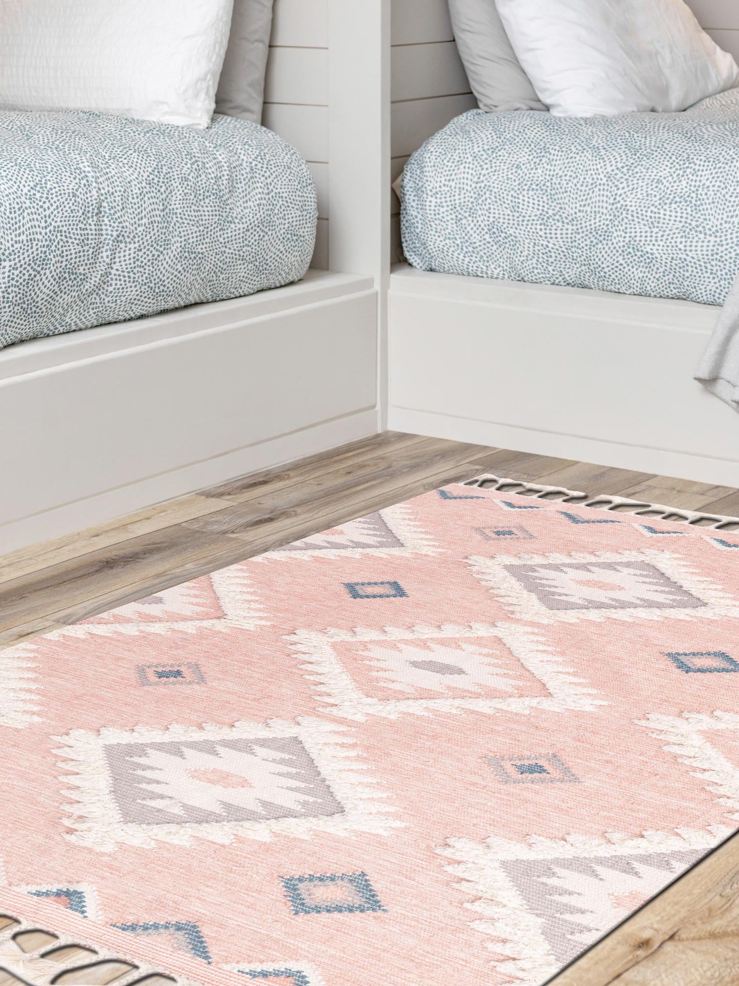 Pink 2' x 3' 1 Mesa Rectangle Area Rug 100% Wool Geometric All Natural Carpet for Living, Dining, Office, Bedrooms, Dorms, Kitchens for Sale at Rug Engine