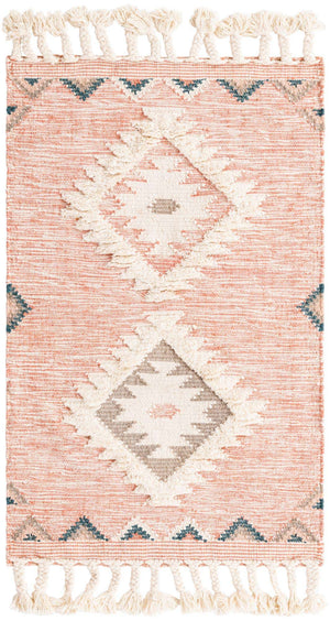 Pink 3' 3 x 5' 1 Mesa Rectangle Area Rug 100% Wool Geometric All Natural Carpet for Living, Dining, Office, Bedrooms, Dorms, Kitchens for Sale at Rug Engine
