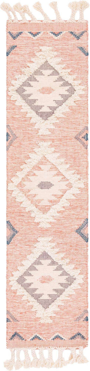 Pink 2' 2 x 8' 2 Mesa Runner Area Rug 100% Wool Geometric All Natural Carpet for Living, Dining, Office, Bedrooms, Dorms, Kitchens for Sale at Rug Engine