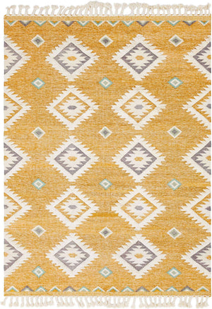 Gold 9' x 12' 2 Mesa Rectangle Area Rug 100% Wool Geometric All Natural Carpet for Living, Dining, Office, Bedrooms, Dorms, Kitchens for Sale at Rug Engine