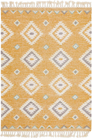 Gold 8' x 11' Mesa Rectangle Area Rug 100% Wool Geometric All Natural Carpet for Living, Dining, Office, Bedrooms, Dorms, Kitchens for Sale at Rug Engine