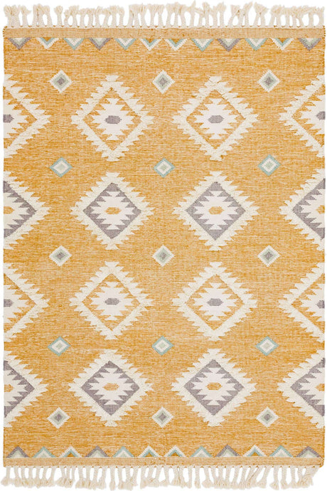 Gold 8' x 11' Mesa Rectangle Area Rug 100% Wool Geometric All Natural Carpet for Living, Dining, Office, Bedrooms, Dorms, Kitchens for Sale at Rug Engine