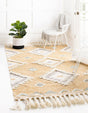 Gold 4' 1 x 6' 1 Mesa Rectangle Area Rug 100% Wool Geometric All Natural Carpet for Living, Dining, Office, Bedrooms, Dorms, Kitchens for Sale at Rug Engine