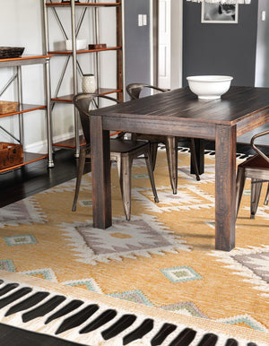 Gold 5' 1 x 8' Mesa Rectangle Area Rug 100% Wool Geometric All Natural Carpet for Living, Dining, Office, Bedrooms, Dorms, Kitchens for Sale at Rug Engine