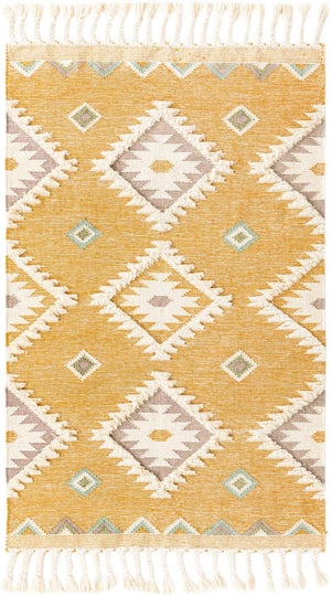 Gold 5' 1 x 8' Mesa Rectangle Area Rug 100% Wool Geometric All Natural Carpet for Living, Dining, Office, Bedrooms, Dorms, Kitchens for Sale at Rug Engine