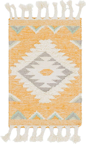 Gold 2' x 3' 1 Mesa Rectangle Area Rug 100% Wool Geometric All Natural Carpet for Living, Dining, Office, Bedrooms, Dorms, Kitchens for Sale at Rug Engine