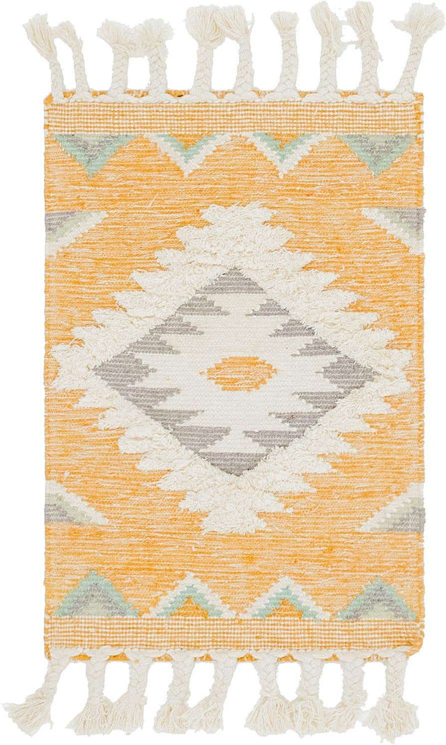 Gold 2' x 3' 1 Mesa Rectangle Area Rug 100% Wool Geometric All Natural Carpet for Living, Dining, Office, Bedrooms, Dorms, Kitchens for Sale at Rug Engine