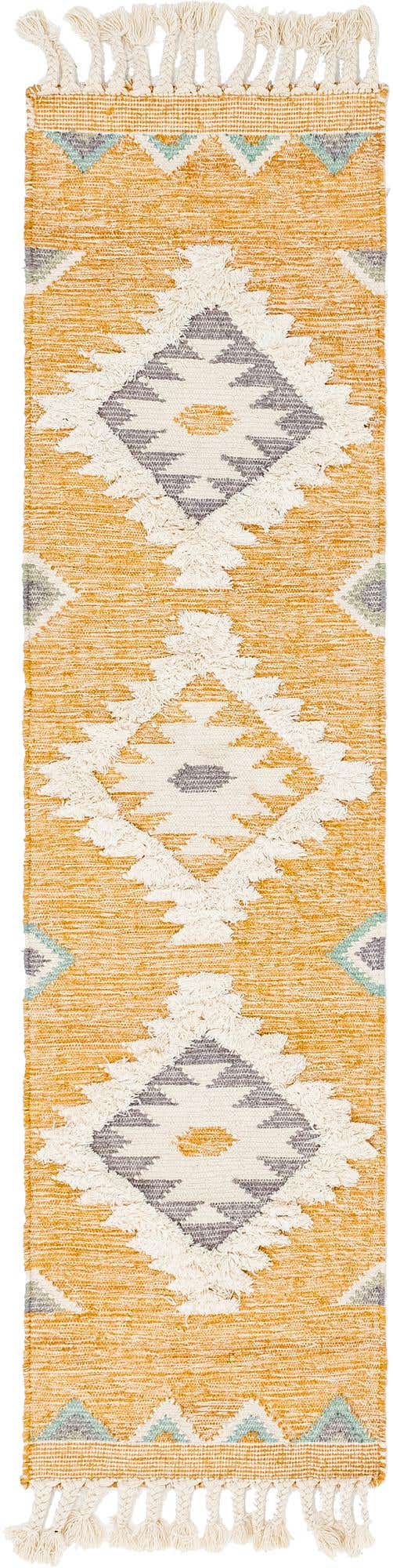 Gold 2' 2 x 8' 2 Mesa Runner Area Rug 100% Wool Geometric All Natural Carpet for Living, Dining, Office, Bedrooms, Dorms, Kitchens for Sale at Rug Engine