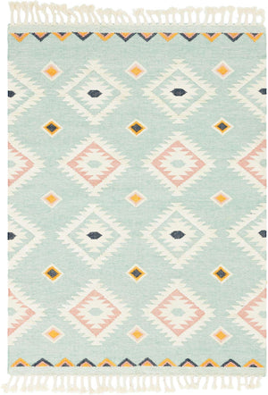 Light Aqua 8' x 10' Mesa Rectangle Area Rug 100% Wool Geometric All Natural Carpet for Living, Dining, Office, Bedrooms, Dorms, Kitchens for Sale at Rug Engine