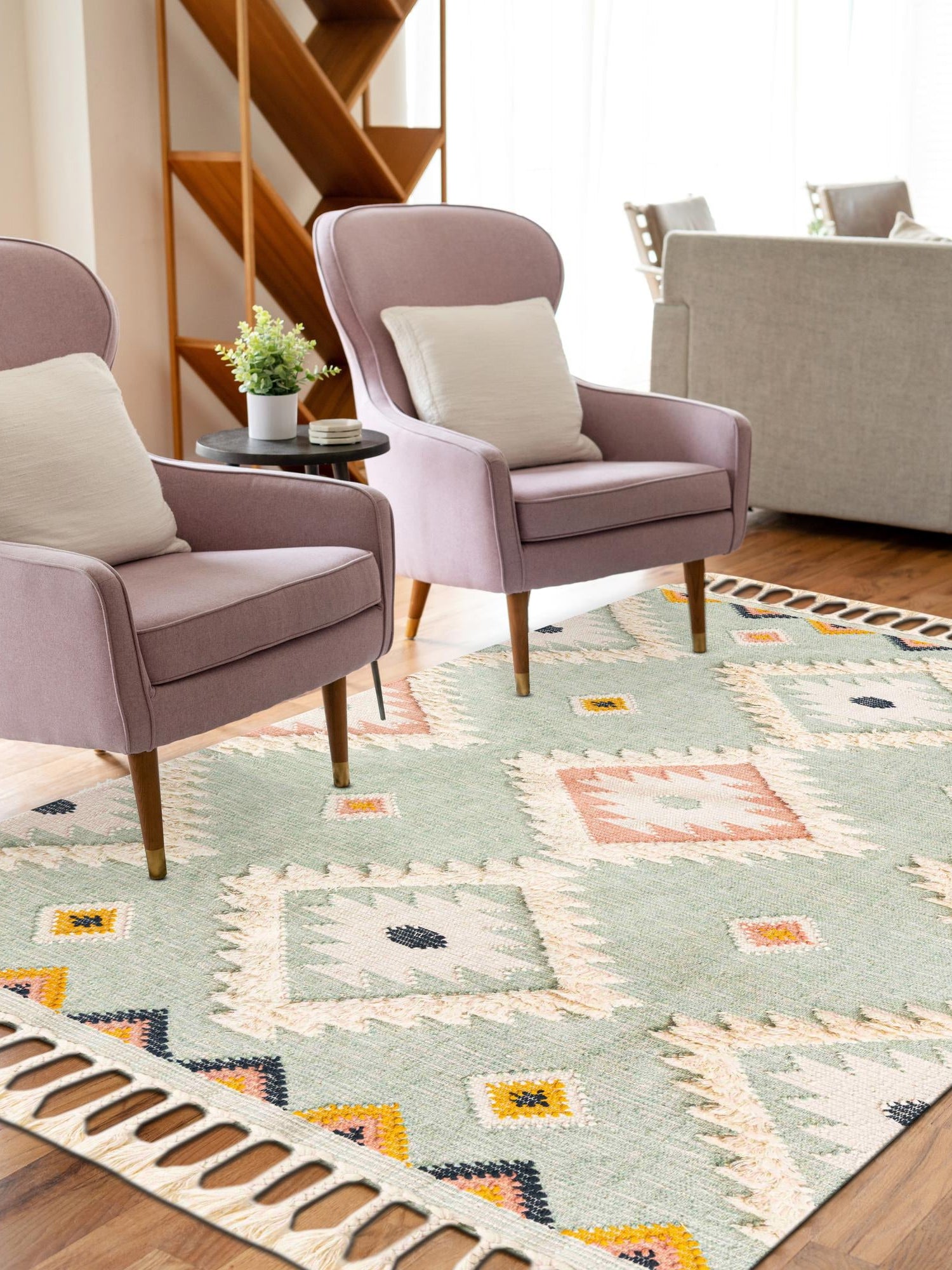 Light Aqua 10' x 13' 1 Mesa Rectangle Area Rug 100% Wool Geometric All Natural Carpet for Living, Dining, Office, Bedrooms, Dorms, Kitchens for Sale at Rug Engine