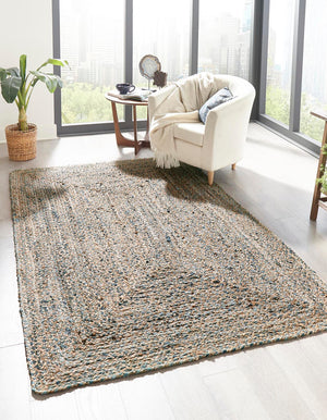 Natural 4' 1 x 6' 1 Braided Chindi Rectangle Rug