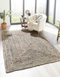 Natural 4' 1 x 6' 1 Braided Chindi Rectangle Rug