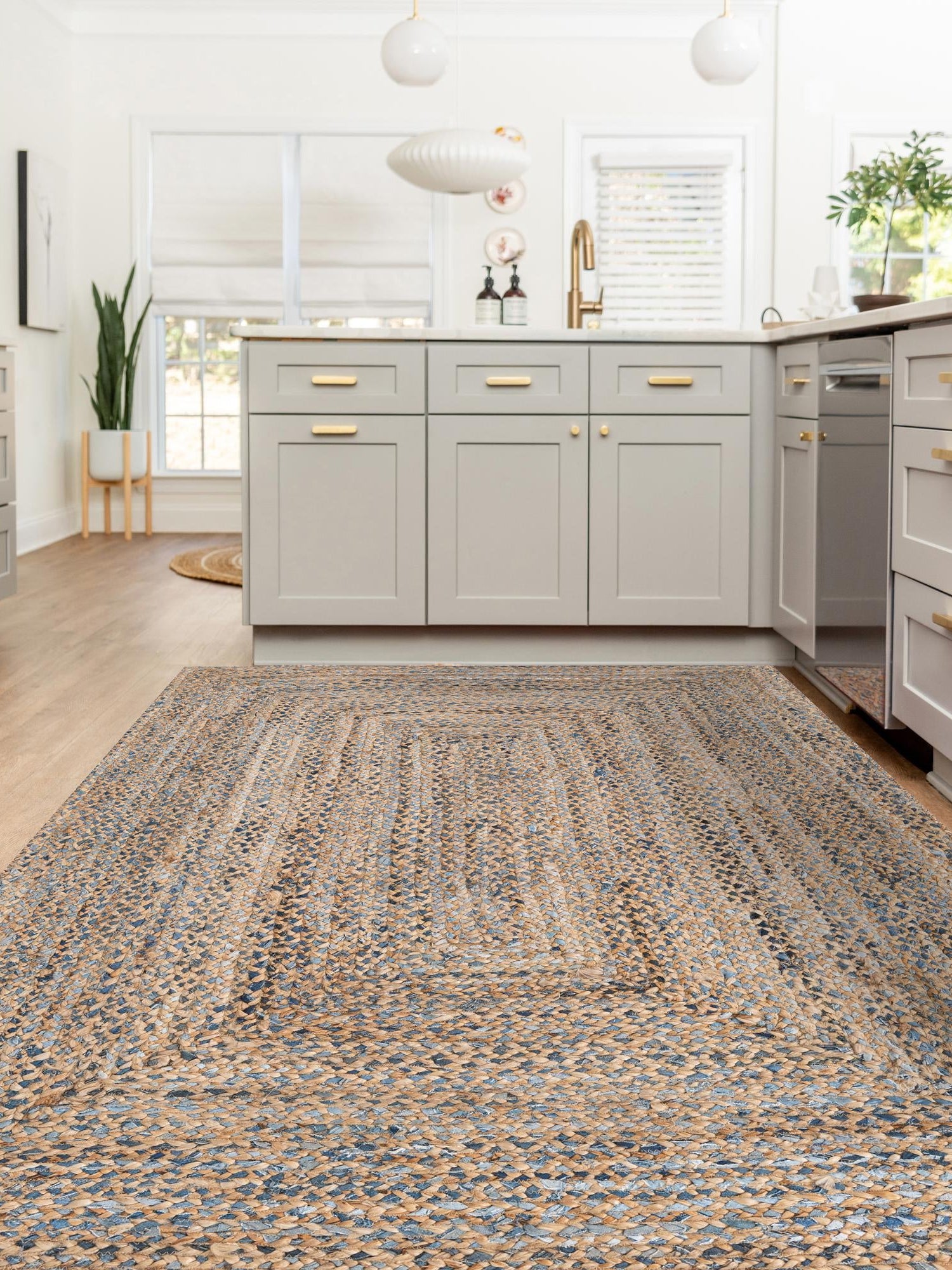Natural 2' x 3' 1 Braided Chindi Rectangle Area Rug 100% Cotton Hand Braided Natural Eco-Friendly Boho Style Modern Carpet for Living Rooms Dining Office Dorm for Sale at Rug Engine