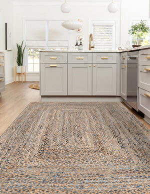 Natural 4' 1 x 6' 1 Braided Chindi Rectangle Rug