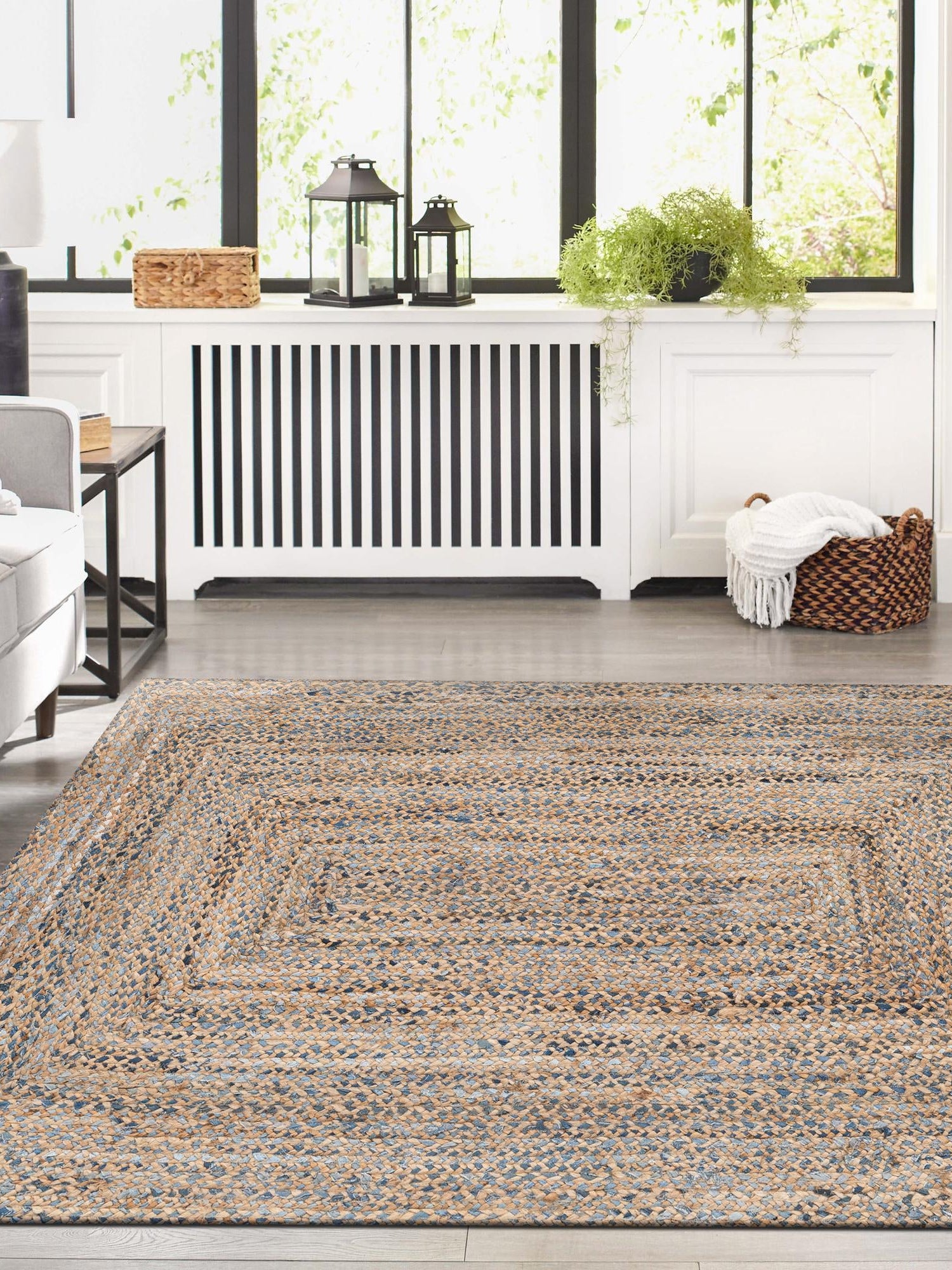 Natural 5' 1 x 8' Braided Chindi Rectangle Area Rug 100% Cotton Hand Braided Natural Eco-Friendly Boho Style Modern Carpet for Living Rooms Dining Office Dorm for Sale at Rug Engine