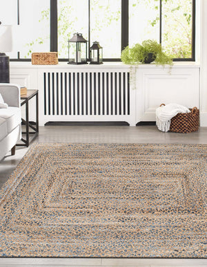 Natural 4' 1 x 6' 1 Braided Chindi Rectangle Rug