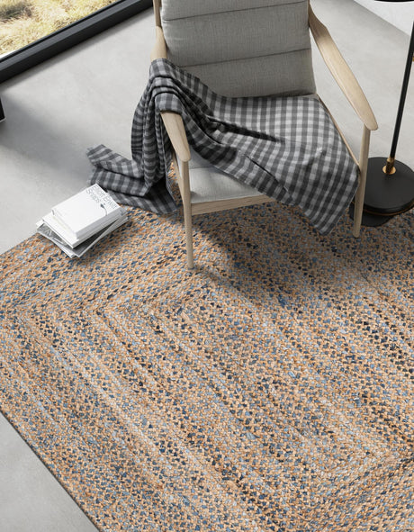 Natural 8' x 10' Braided Chindi Rectangle Area Rug 100% Cotton Hand Braided Natural Eco-Friendly Boho Style Modern Carpet for Living Rooms Dining Office Dorm for Sale at Rug Engine