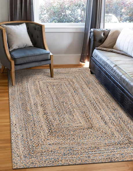 Natural 8' x 10' Braided Chindi Rectangle Area Rug 100% Cotton Hand Braided Natural Eco-Friendly Boho Style Modern Carpet for Living Rooms Dining Office Dorm for Sale at Rug Engine