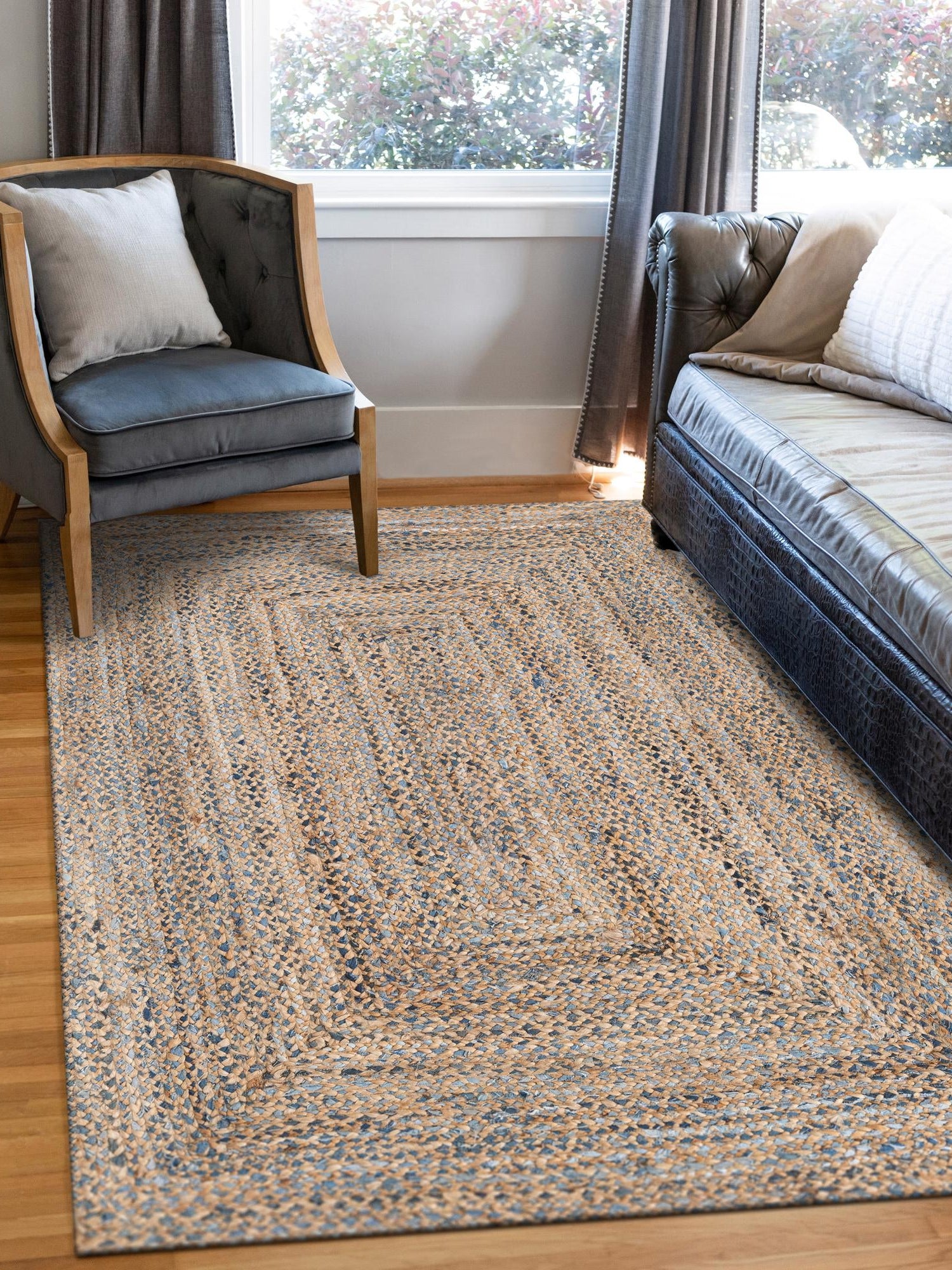 Natural 10' x 13' 1 Braided Chindi Rectangle Area Rug 100% Cotton Hand Braided Natural Eco-Friendly Boho Style Modern Carpet for Living Rooms Dining Office Dorm for Sale at Rug Engine