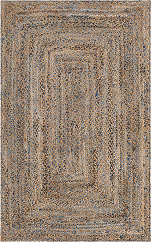 Natural 5' 1 x 8' Braided Chindi Rectangle Rug
