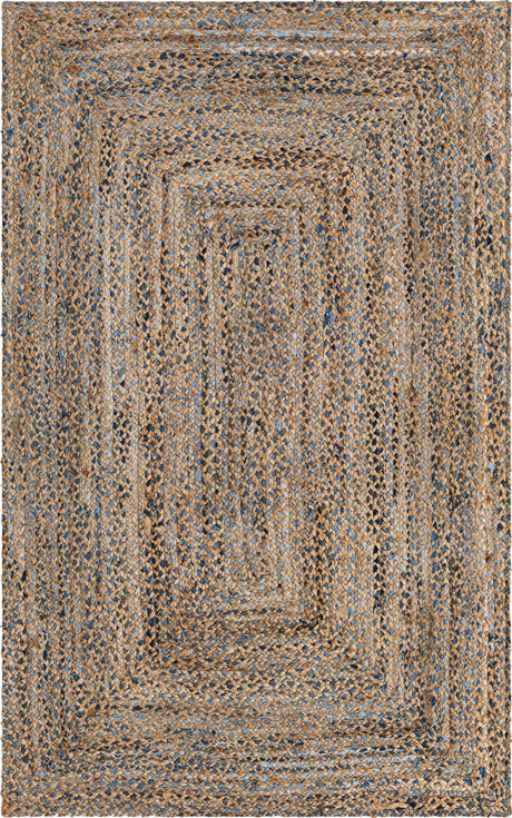 Natural 5' 1 x 8' Braided Chindi Rectangle Rug