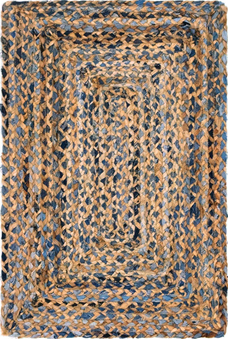 Natural 2' x 3' 1 Braided Chindi Rectangle Rug
