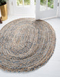 Natural 8' x 10' Braided Chindi Oval Rug