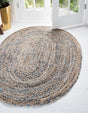Natural 4' 1 x 6' 1 Braided Chindi Oval Area Rug 100% Cotton Hand Braided Natural Eco-Friendly Boho Style Modern Carpet for Living Rooms Dining Office Dorm for Sale at Rug Engine