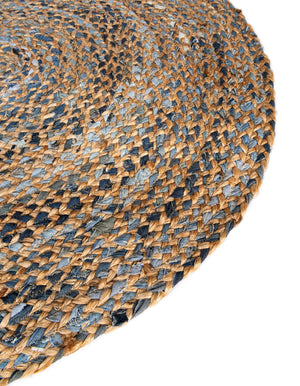 Natural 6' 1 x 6' 1 Braided Chindi Round Rug