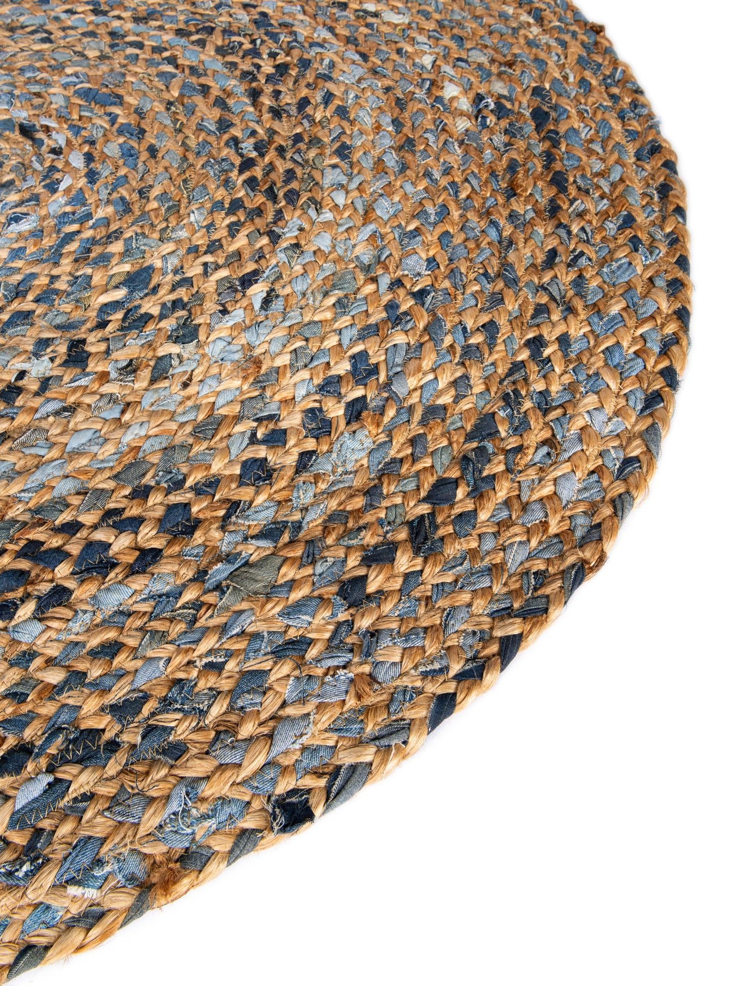 Natural 4' 1 x 4' 1 Braided Chindi Round Area Rug 100% Cotton Hand Braided Natural Eco-Friendly Boho Style Modern Carpet for Living Rooms Dining Office Dorm for Sale at Rug Engine