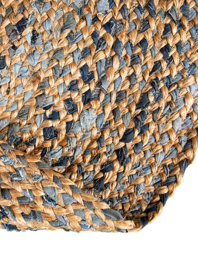 Natural 6' 1 x 6' 1 Braided Chindi Round Rug