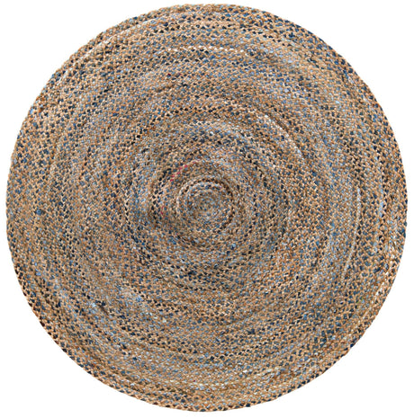 Natural 6' 1 x 6' 1 Braided Chindi Round Rug
