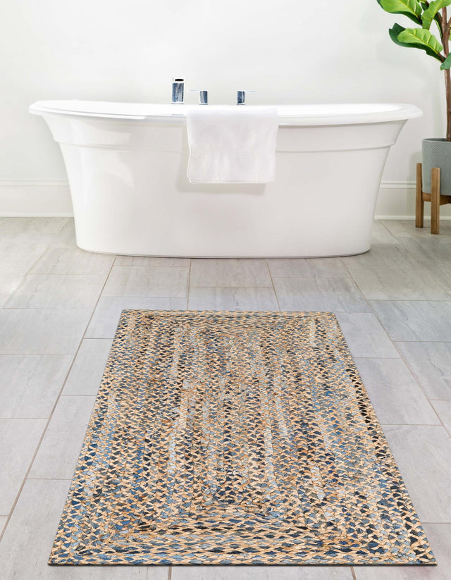 Natural 2' 2 x 6' 1 Braided Chindi Runner Rug
