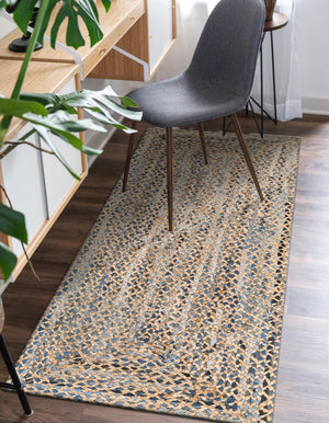Natural 2' 2 x 6' 1 Braided Chindi Runner Rug