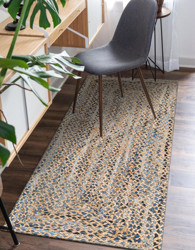 Natural 2' 2 x 6' 1 Braided Chindi Runner Rug